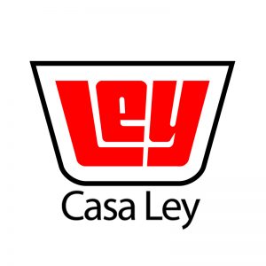 Imagen del logo de Casa Ley. El logotipo presenta la palabra "Ley" en letras estilizadas, rojas y en negrita dentro de un contorno en forma de escudo. Debajo del contorno, "Casa Ley" está escrito en negro. El fondo es blanco, que recuerda a una página de inicio limpia.